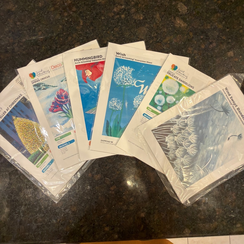 DecoArt Social Artworking Painting Instruction Sheets & Patterns Lot of 6